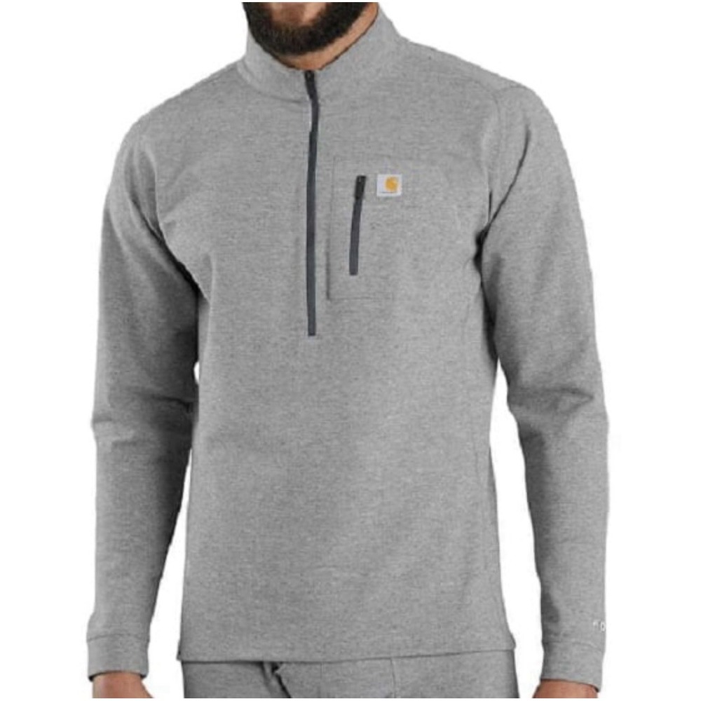 Carhartt Force Men's XL Gray 1/4 Zip Pullover Long Sleeve Performance Shirt